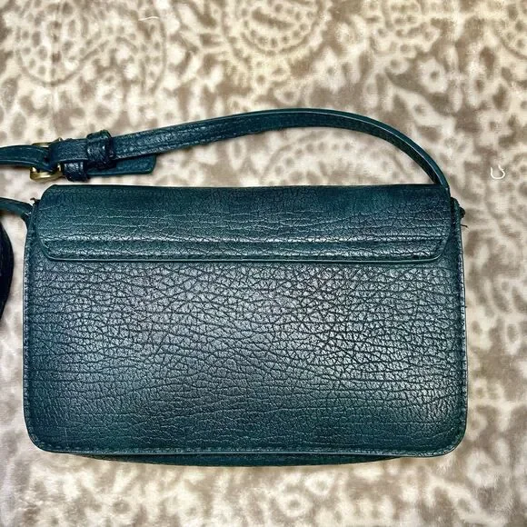 Boho Faux Leather Crossbody Clutch Purse w Feather Charm Adj Strap 6x8.5 - Picture 5 of 13